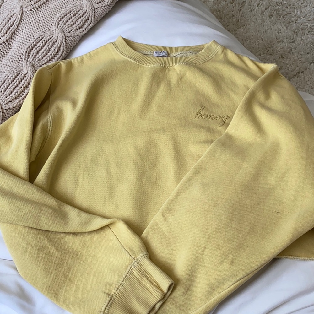 brandy melville “honey” cropped crew